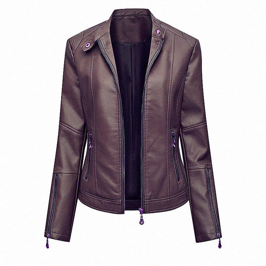 Damen Kunstlederjacke im Biker-Stil Heidi-Mode