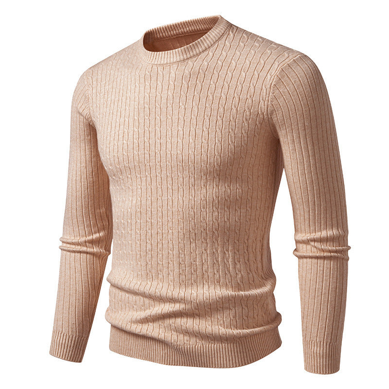 Herren modischer Strickpullover mit strukturiertem Zopfdesign Heidi-Mode