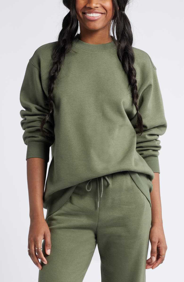 Damen entspannter Sweatshirt mit klassischem Rundhalsausschnitt Heidi-Mode