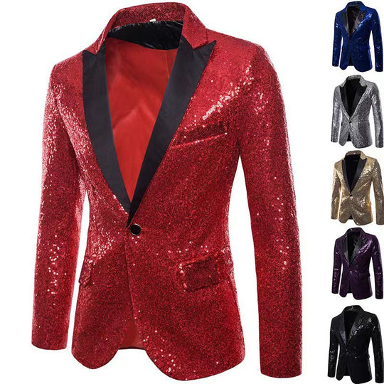 Herren schimmernder Pailletten Blazer Heidi-Mode