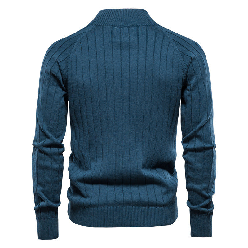 Herren Strickjacke mit elegantem Zipper und modischem Diamond-Muster Heidi-Mode