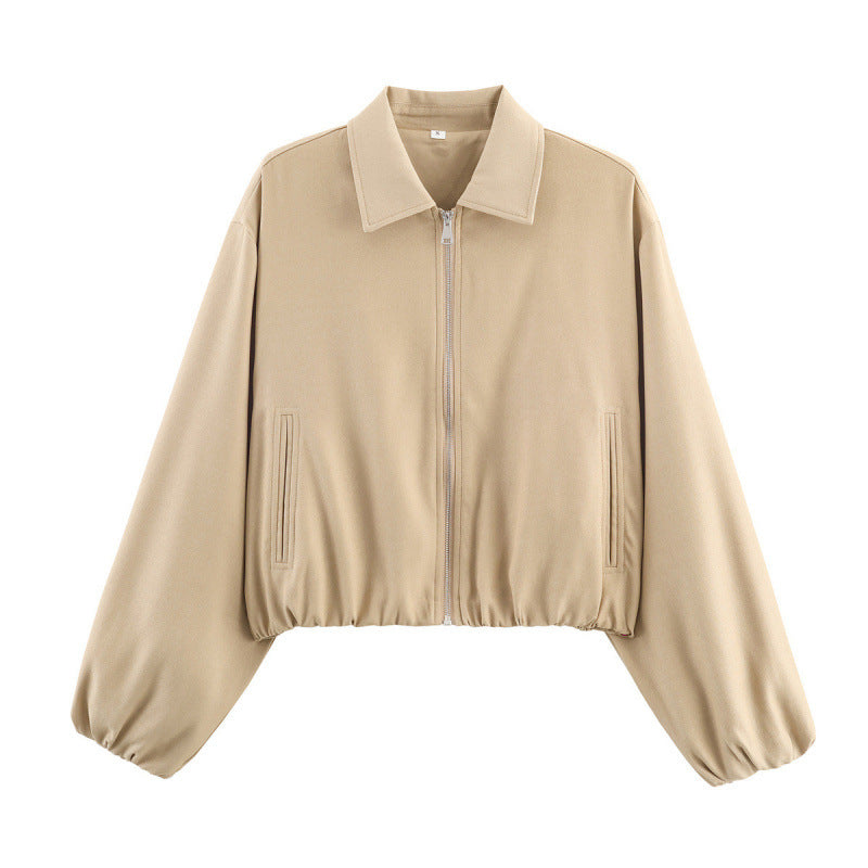 Damen cropped Steppjacke mit elastischen Bündchen und praktischen Taschen Heidi-Mode