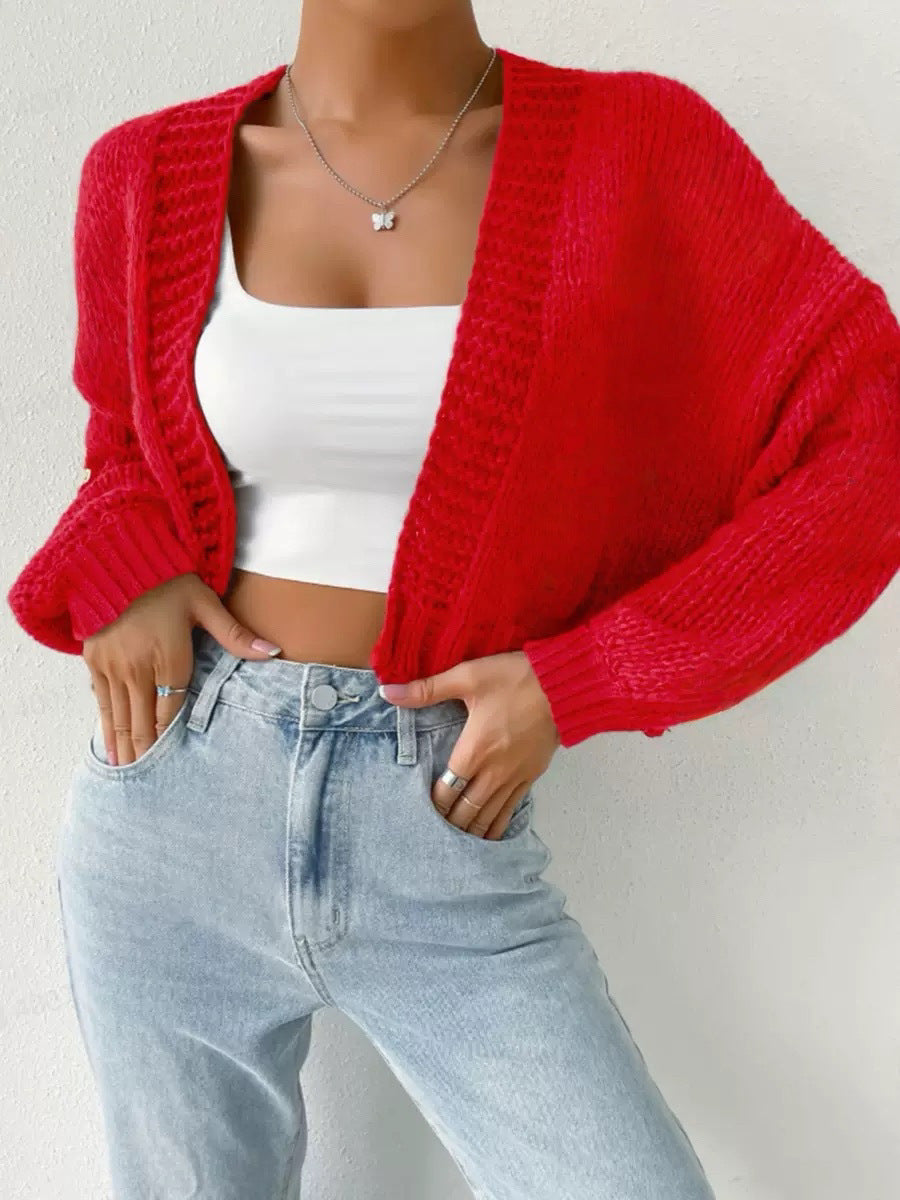 Damen Strukturierter Strick-Cardigan mit lässigem Schnitt Heidi-Mode