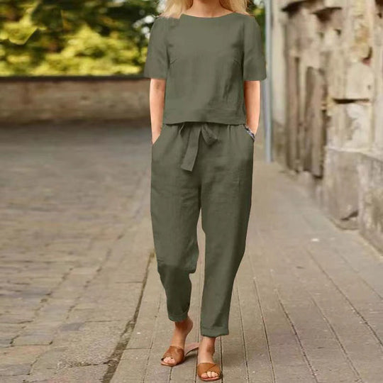 Heidi Mode | Übergroße Bluse Hose mit weitem Bein Retro zweiteiliges Set
