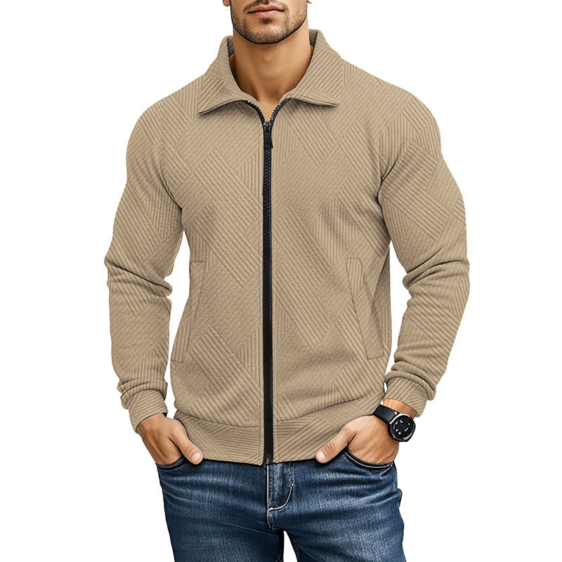 Herren bequeme und stylische Kapuzenjacke mit strukturiertem Gewebe Heidi-Mode