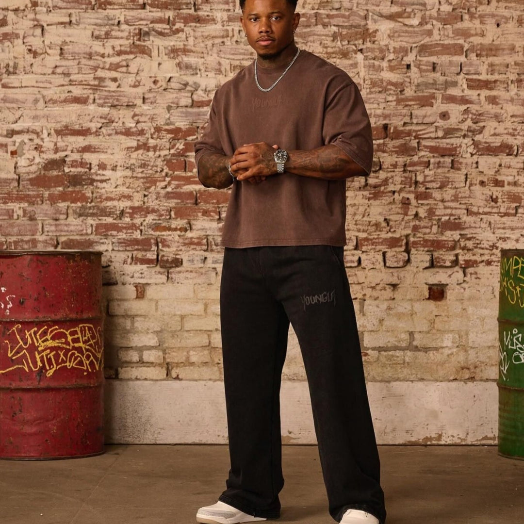 Herren bequeme Freizeithose mit seitlichen Eingrifftaschen und elastischem Bund Heidi-Mode