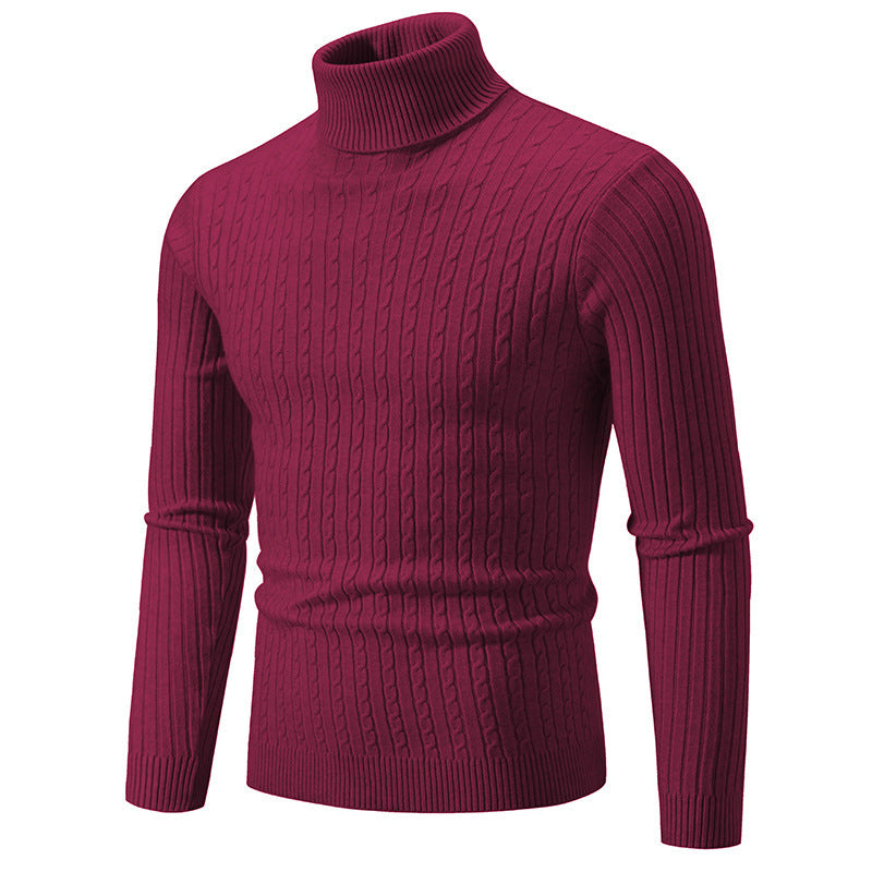 Herren Rollkragenpullover mit strukturiertem Kabelstrickdesign Heidi-Mode