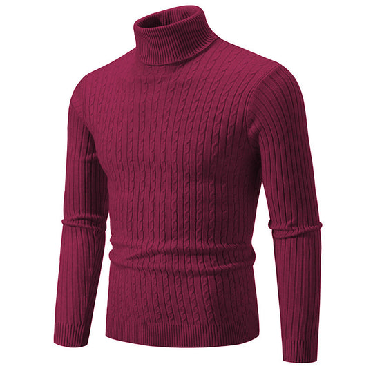 Herren Rollkragenpullover mit strukturiertem Kabelstrickdesign Heidi-Mode
