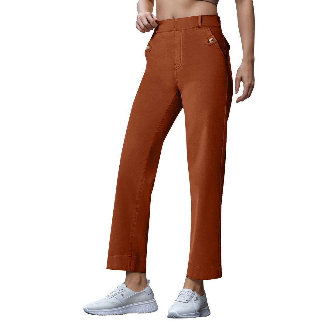 Damen Weitgeschnittene Stoffhose mit eleganten Details Heidi-Mode