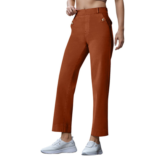 Damen Weitgeschnittene Stoffhose mit eleganten Details Heidi-Mode