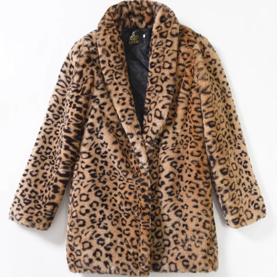 Damen Kuschelige Leopardenfelljacke Heidi-Mode