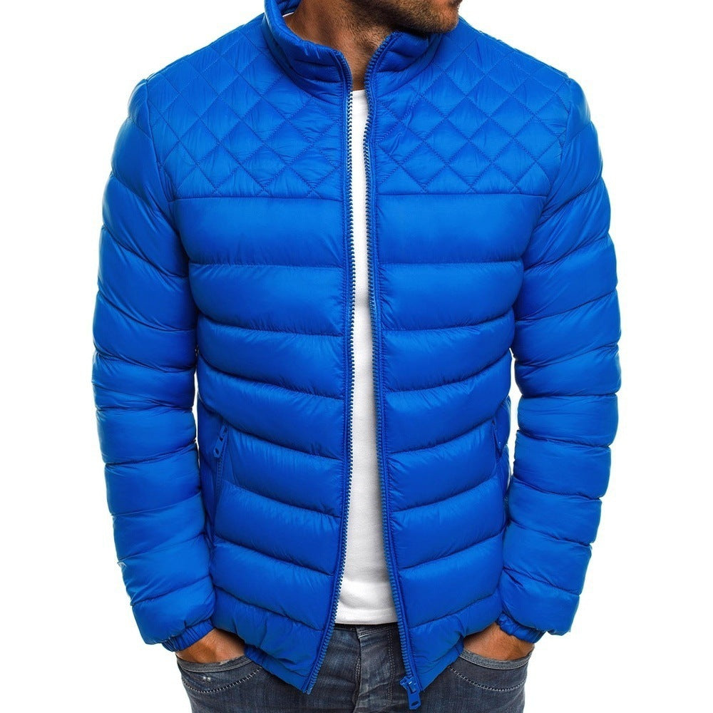 Herren isolierte Steppjacke mit hochgeschlossenem Kragen und seitlichen Reißverschlusstaschen Heidi-Mode