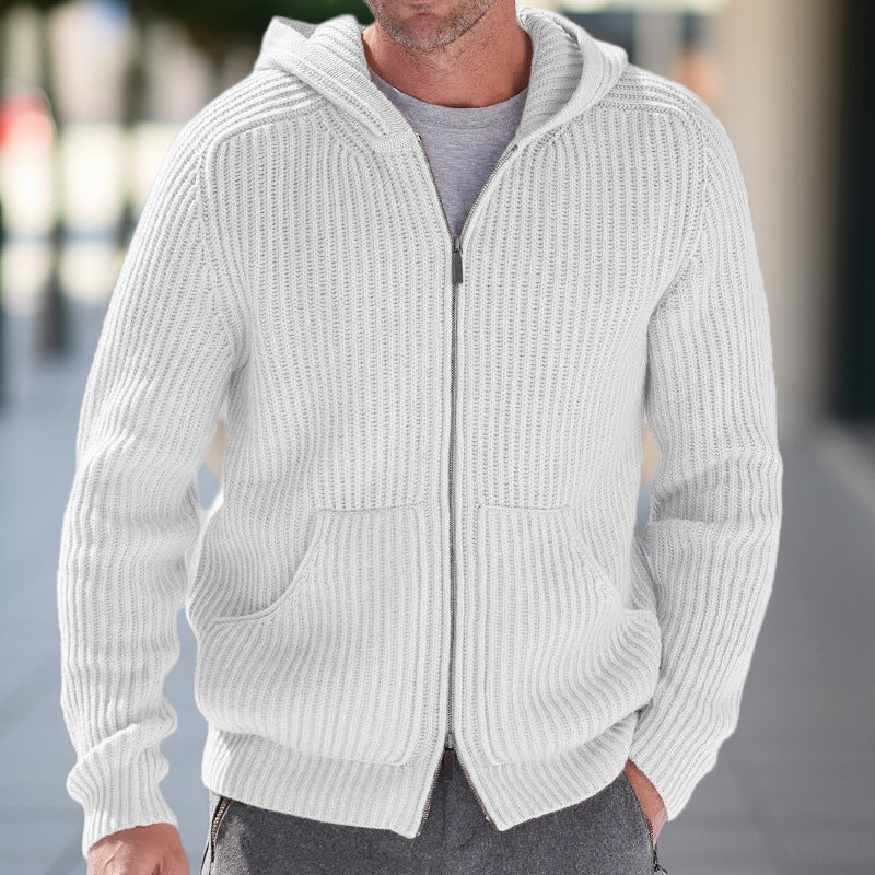 Herren Strickjacke mit strukturierter Oberfläche und praktischen Taschen Heidi-Mode