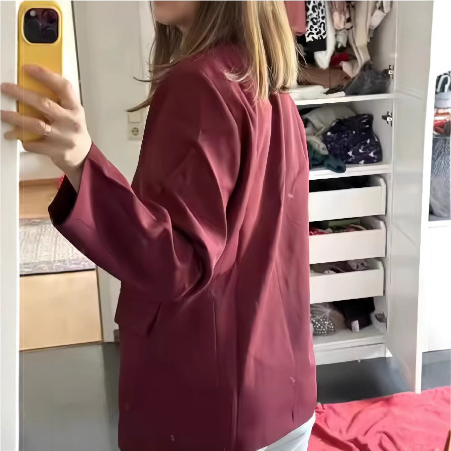 Damen Oversized Blazer mit doppelter Knopfreihe und lässigem Schnitt Heidi-Mode