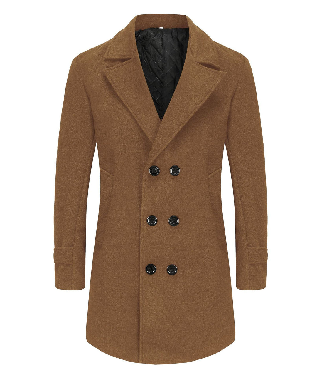 Herren eleganter Doppelreiher-Mantel mit schmalem Schnitt und gefüttertem Innenfutter Heidi-Mode
