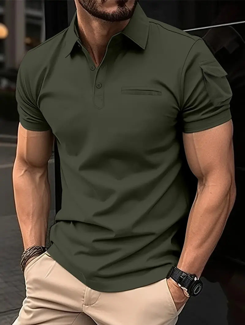 Herren Polohemd mit praktischem Reißverschluss und Brusttasche Heidi-Mode