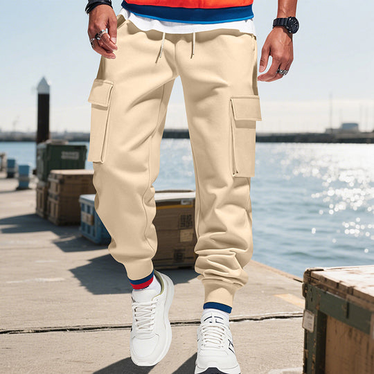 Herren Cargo-Jogginghose mit praktischen Reißverschlusstaschen und elastischem Bund Heidi-Mode
