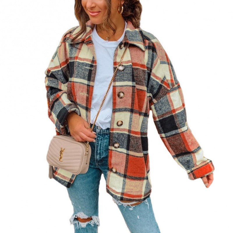 Damen Karierte Flanelljacke Heidi-Mode