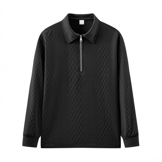 Herren Sweatshirt mit modischem Stehkragen und strukturiertem Design Heidi-Mode