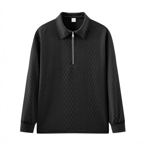 Herren Sweatshirt mit modischem Stehkragen und strukturiertem Design Heidi-Mode