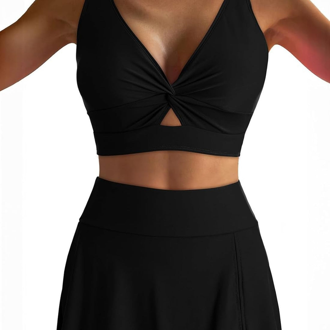 Damen Sportliches Bikini-Set mit modischem Wickeltop und schickem Rock Heidi-Mode