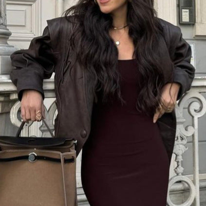 Damen Bikerjacke aus Kunstleder Heidi-Mode