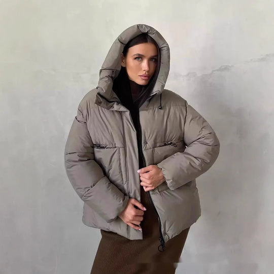 Damen Sportliche Winterjacke mit hohem Kragen und praktischen Taschen Heidi-Mode