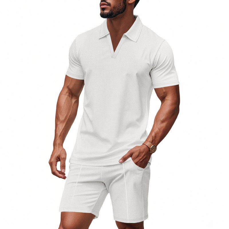 Herren elegantes Freizeit-Set mit zeitgenössischem Design und atmungsaktiver Baumwolle Heidi-Mode