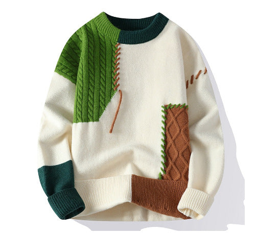 Herren Strickpullover mit kreativem Muster und strukturierten Akzenten Heidi-Mode