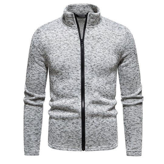Herren Fleecejacke mit hohem Kragen und praktischem Reißverschluss Heidi-Mode