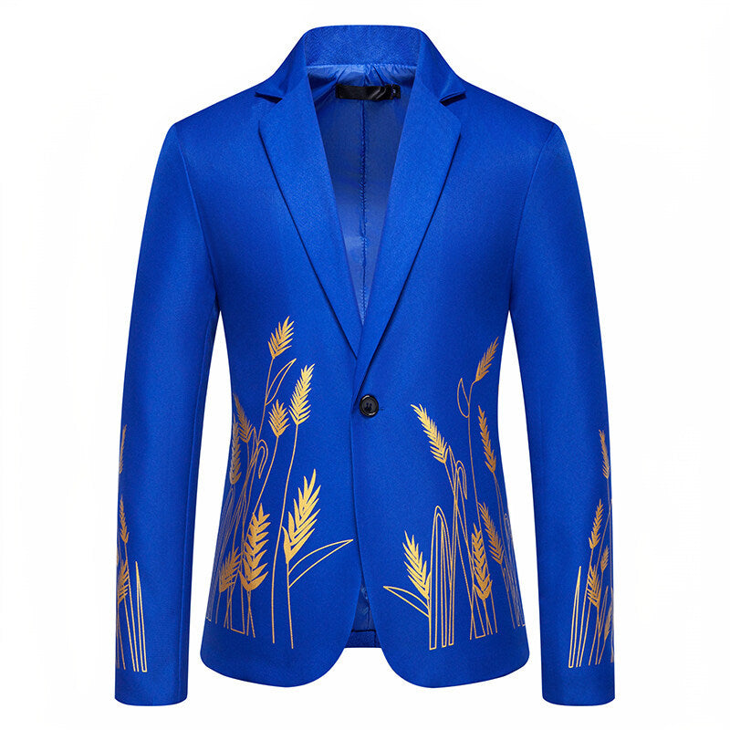 Damen Eleganter Blazer mit kunstvollem Pflanzenmuster und feiner Textur Heidi-Mode