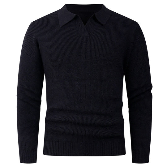 Herren lässiger Pullover mit modernem Kragen Heidi-Mode