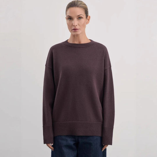 Damen weicher Strickpullover mit lässigem Schnitt und hochgeschlossenem Hals Heidi-Mode