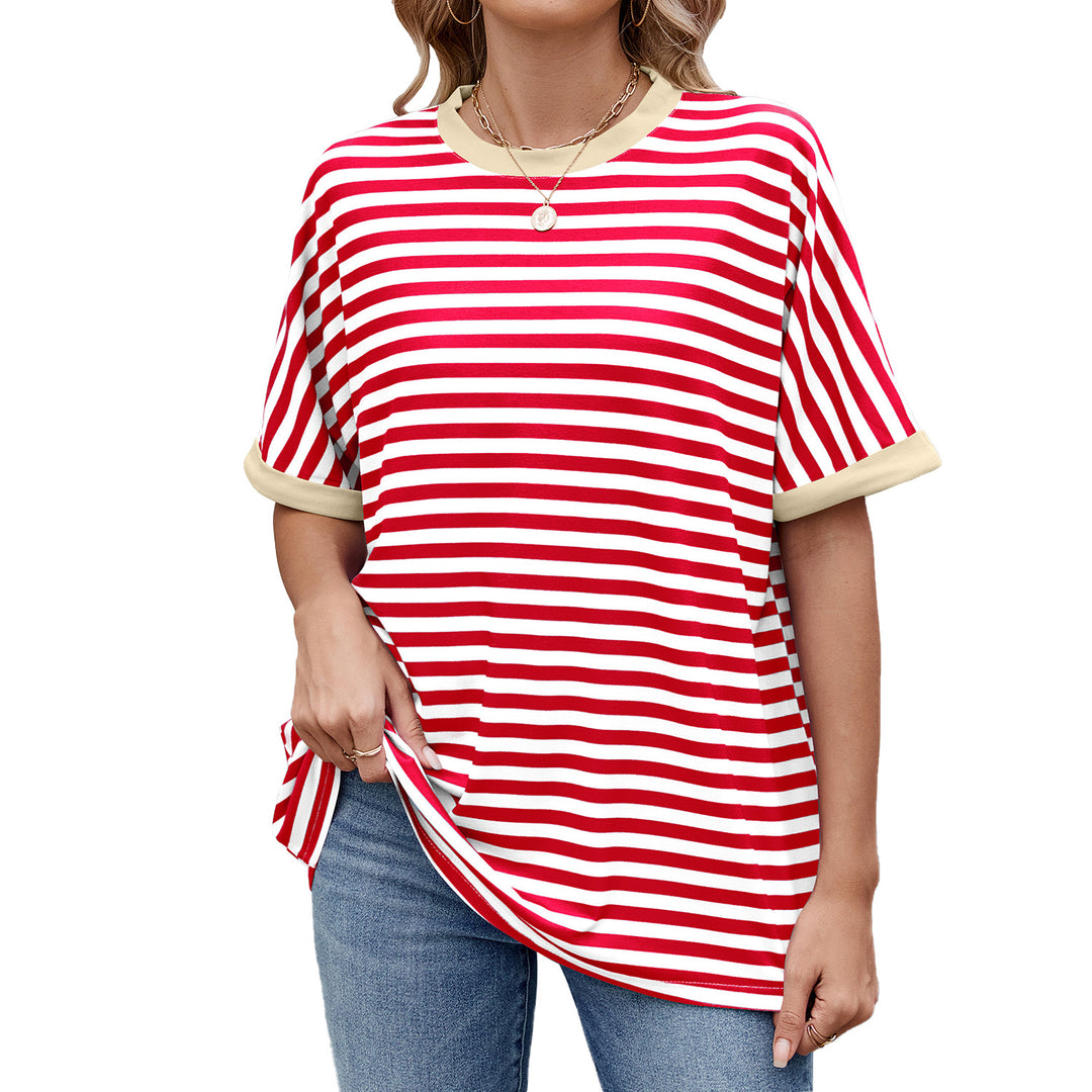 Heidi Mode | Gestreiftes kontrastierendes T-Shirt