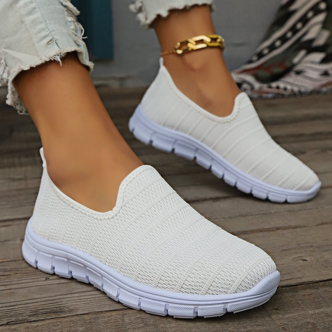 Damen Bequeme Slip-On Sneakers mit atmungsaktivem Obermaterial und flexibler Sohle Heidi-Mode