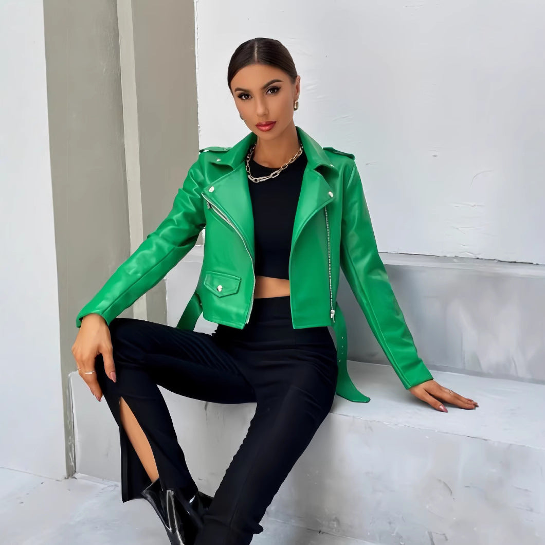 Damen cropped Bikerjacke Heidi-Mode