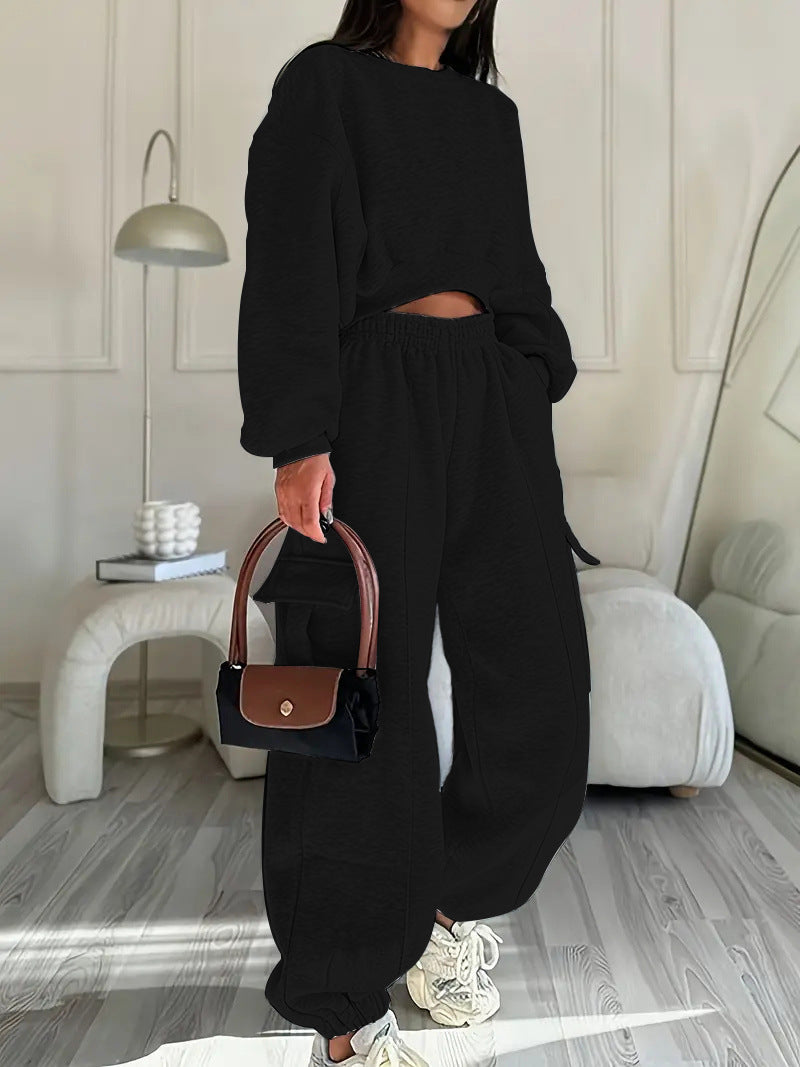 Damen lässiges Set mit Oversized Pullover und weiter Hose Heidi-Mode