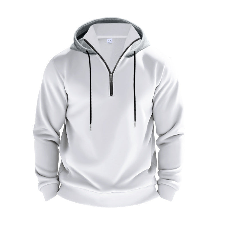 Herren Sportlicher Kapuzenpullover mit halbem Reißverschluss und atmungsaktivem Material Heidi-Mode