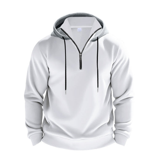 Herren Sportlicher Kapuzenpullover mit halbem Reißverschluss und atmungsaktivem Material Heidi-Mode