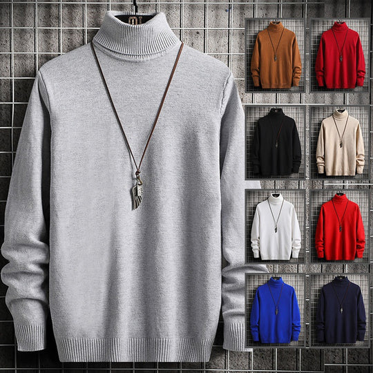 Herren stylischer Rollkragenpullover aus weichem Strickmaterial mit modernen Akzenten Heidi-Mode