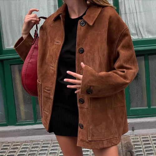 Damen Wilde Velourjacke im lässigen Chic Heidi-Mode