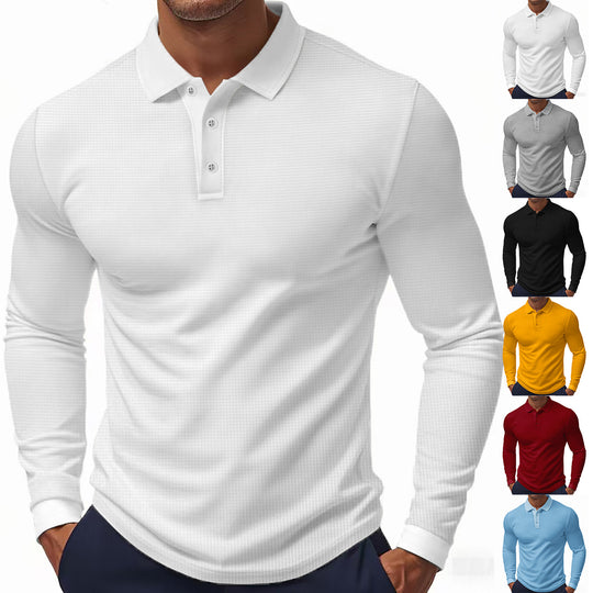 Herren Poloshirt mit strukturiertem Design und modernen Knopfdetails Heidi-Mode