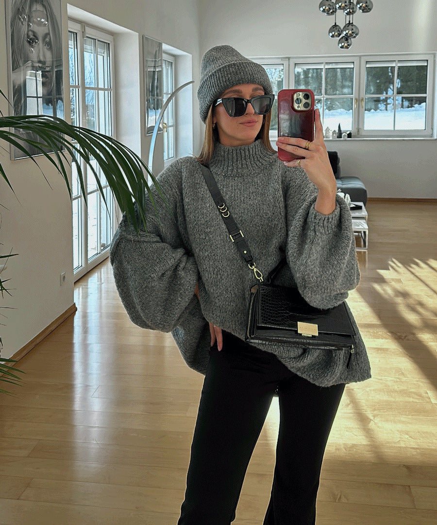 Damen Oversized Strickpullover mit weichem Material und modischen Ärmeln Heidi-Mode