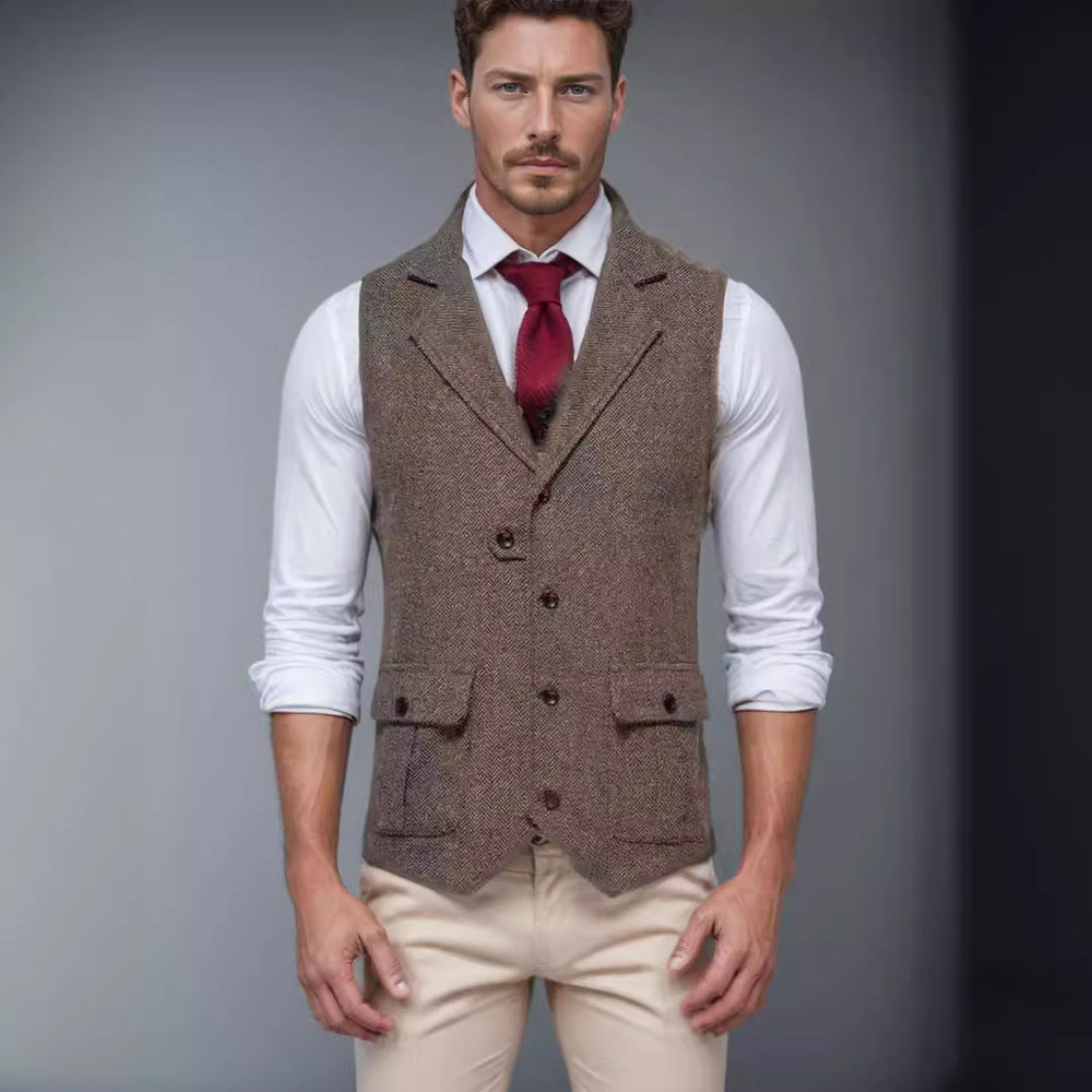 Herren Weste im klassischen Herringbone-Design Heidi-Mode