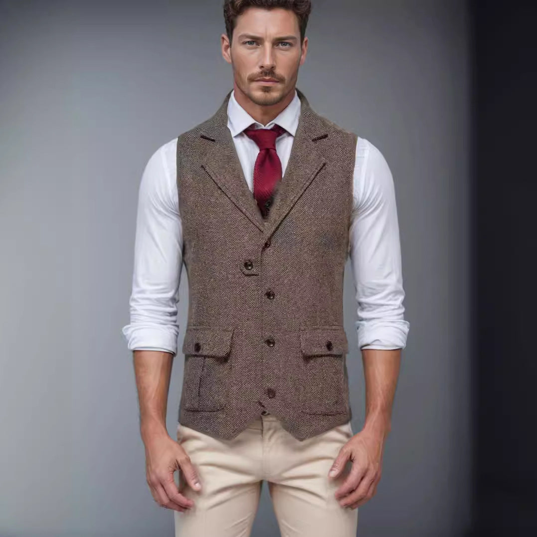 Herren Weste im klassischen Herringbone-Design Heidi-Mode