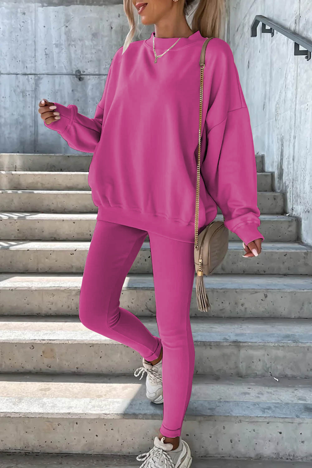 Damen Oversized Sweatshirt mit weitem Schnitt und strukturierten Ärmeln Heidi-Mode