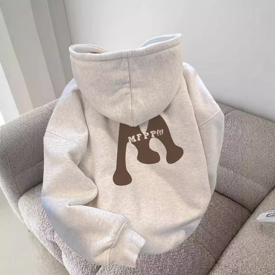 Damen Kapuzenpullover mit kreativem grafischen Aufdruck Heidi-Mode