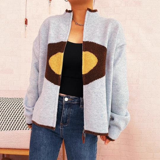 Damen kuscheliger Pullover mit auffälligem Design Heidi-Mode