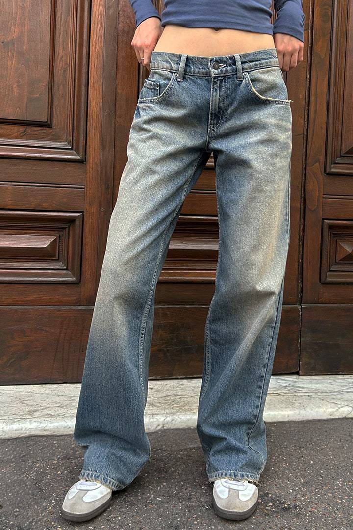 Damen Modische Weitjeans mit hohem Bund und vielseitigem Schnitt Heidi-Mode