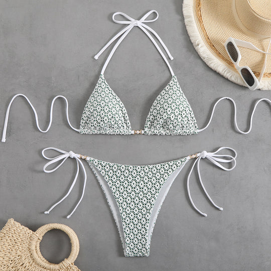 Damen Triangel-Bikini-Set mit verstellbaren Trägern und elastischem Höschen Heidi-Mode